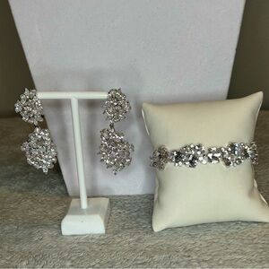 STUNNING Crystal Bracelet and Earrings- bridal/wedding